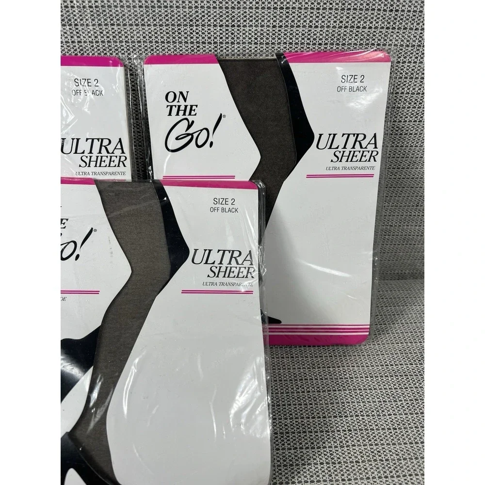 On The‎ Go! (3 Pack) Size 2 OFF BLACK ULTRA SHEER sheer Toe
